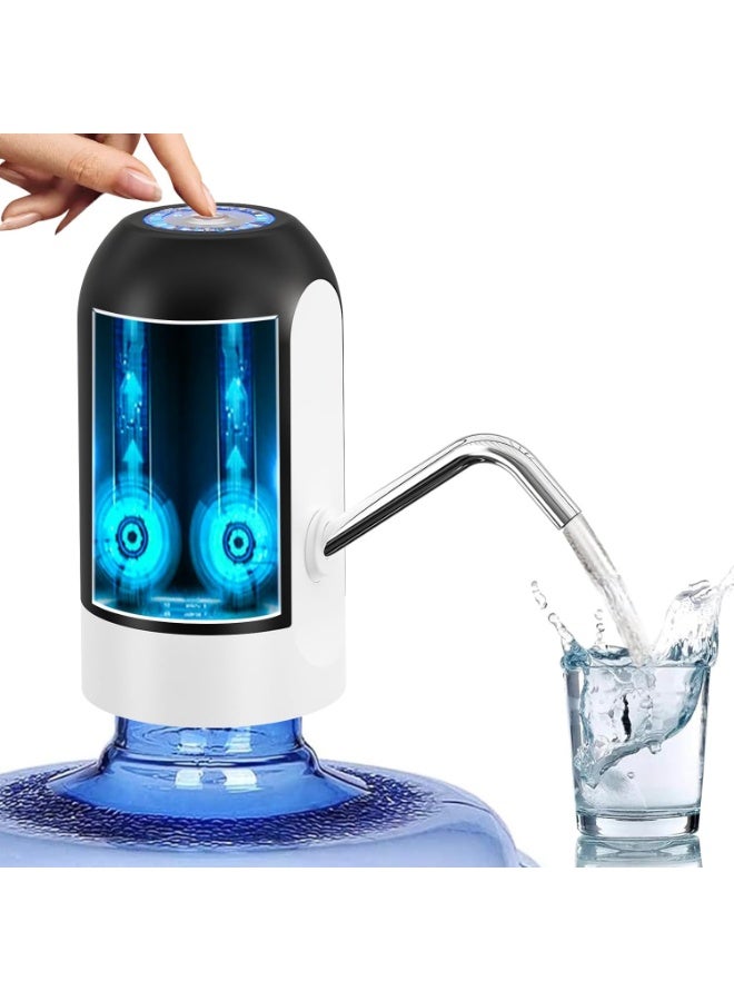 Water Dispenser for 5 Gallon Bottle, Portable USB Charging Electric Water Pump, Drinking Water Jug Pump for Home, Kitchen, Living Room, Office, Camping, Universal for 3-5 Gallon (Black) - Image 1